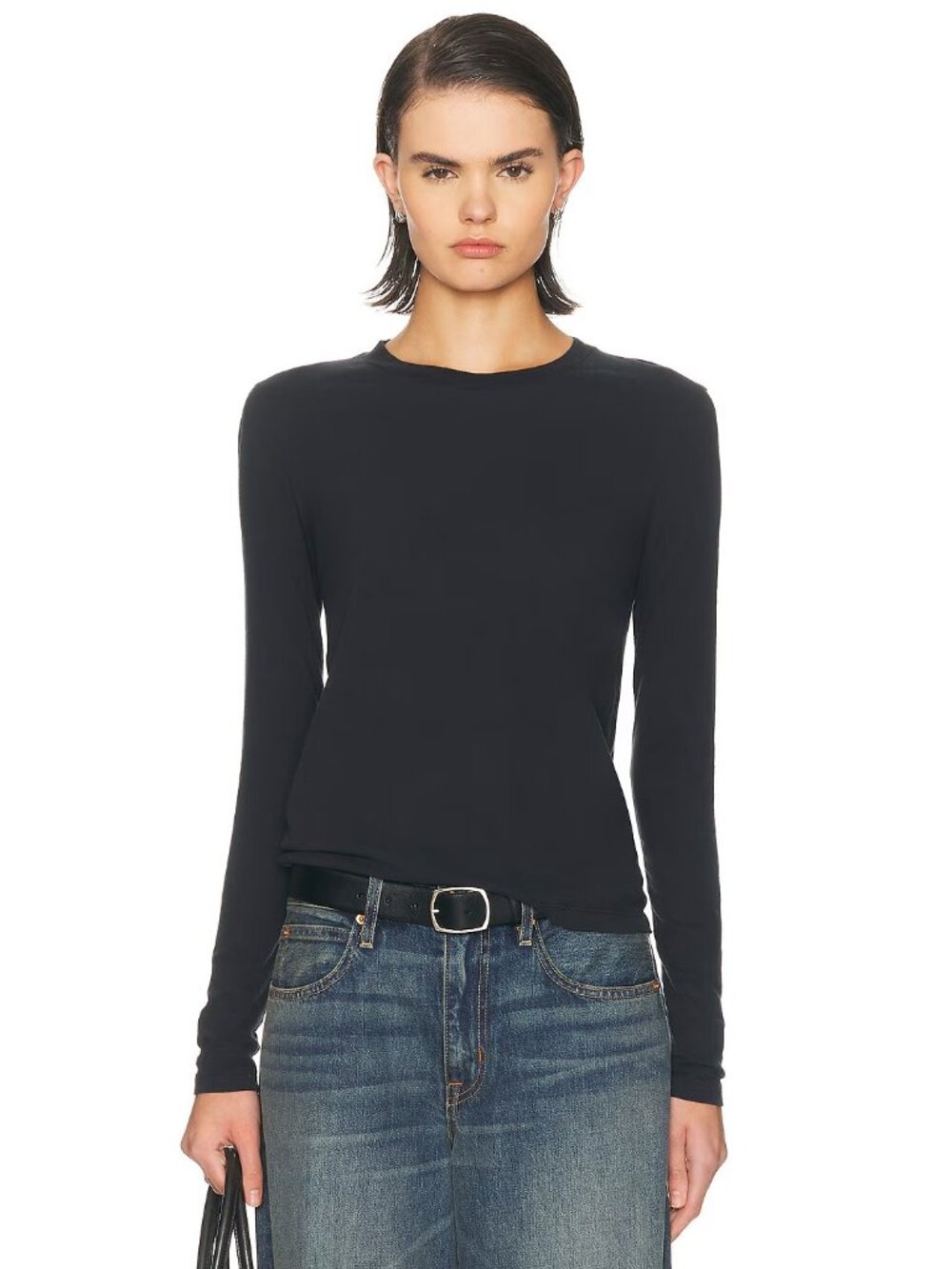 American Vintage Gamipy Long Sleeve Shirt in Noir